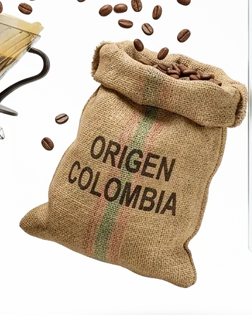 Composición ilustrativa de un saco de café para representar su comercialización