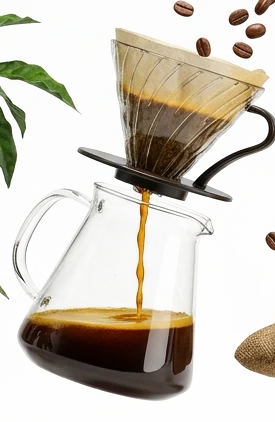 Preparación de café como representación del catálogo de un negocio