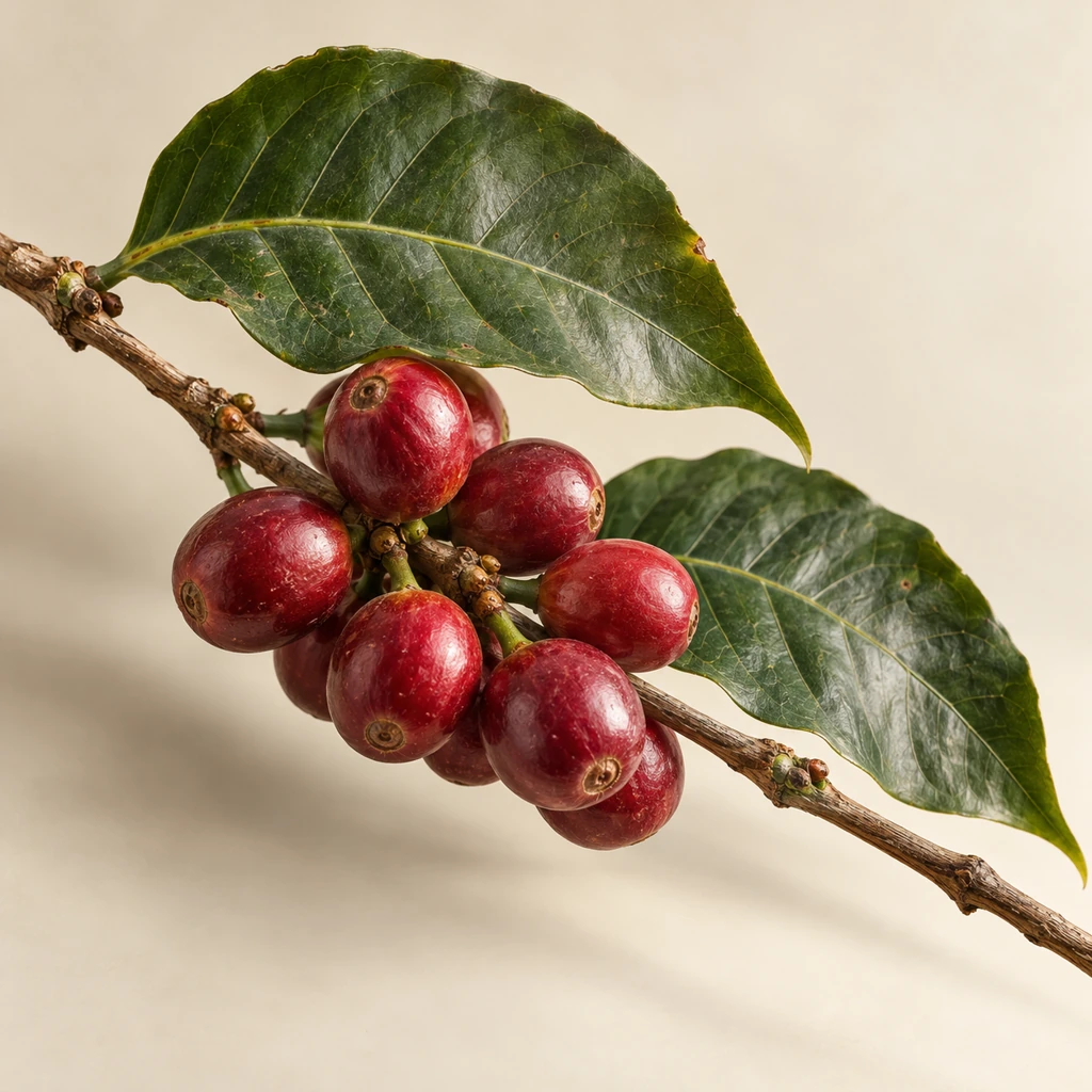 Rama de café que representa el origen del negocio
